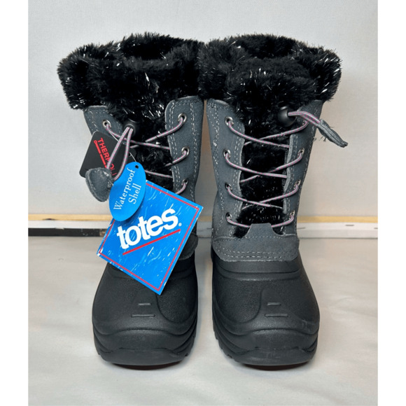 NEW TOTES KIDS GIRL HARPER YOUTH THEMOLITE WATERPROOF WINTER WARM BOOTS SIZE 3 - Picture 2 of 11